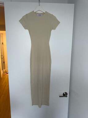 SPRWMN Los Angeles Ribbed Midi Dress Cream